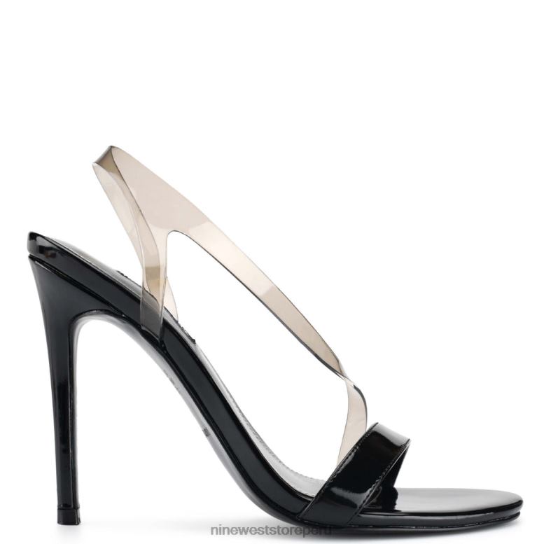Nine West sandalias magee con tacón y tira trasera 8JB4X434 humo negro