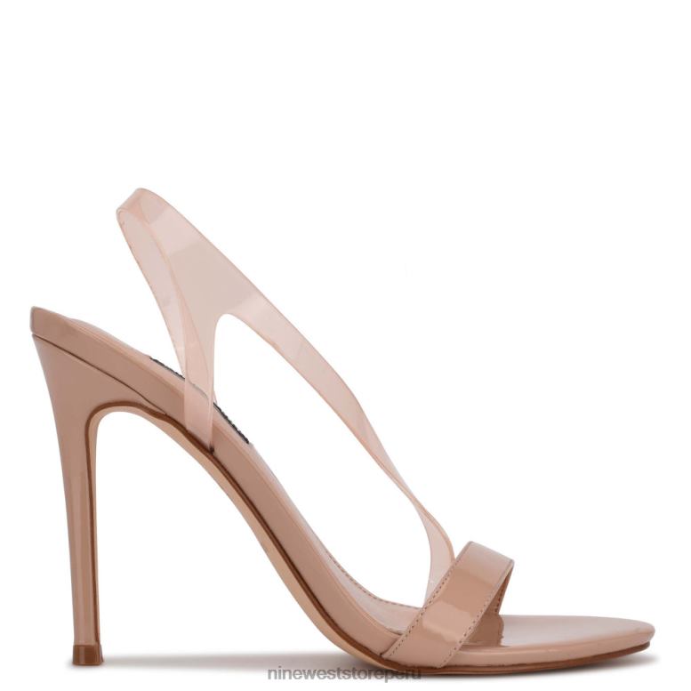 Nine West sandalias magee con tacón y tira trasera 8JB4X435 apenas desnudo/claro
