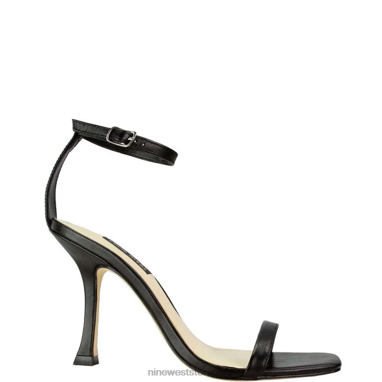 Nine West sandalias con tira en el tobillo 8JB4X438 becerro negro