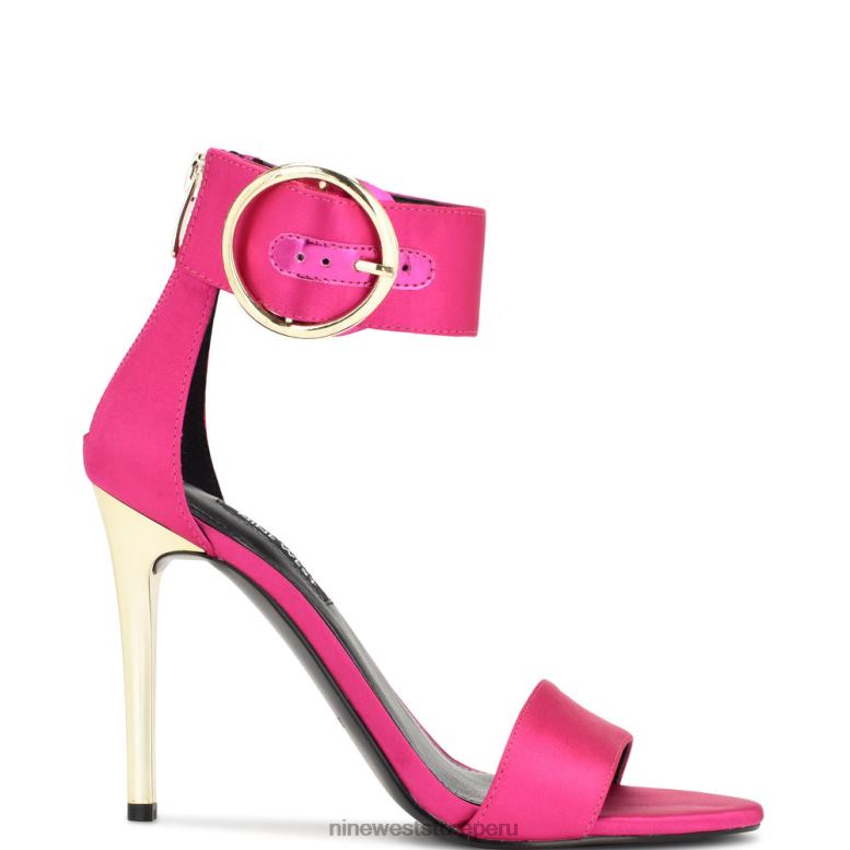 Nine West sandalias de tacón con tira en el tobillo 8JB4X440 cristal satinado rosa