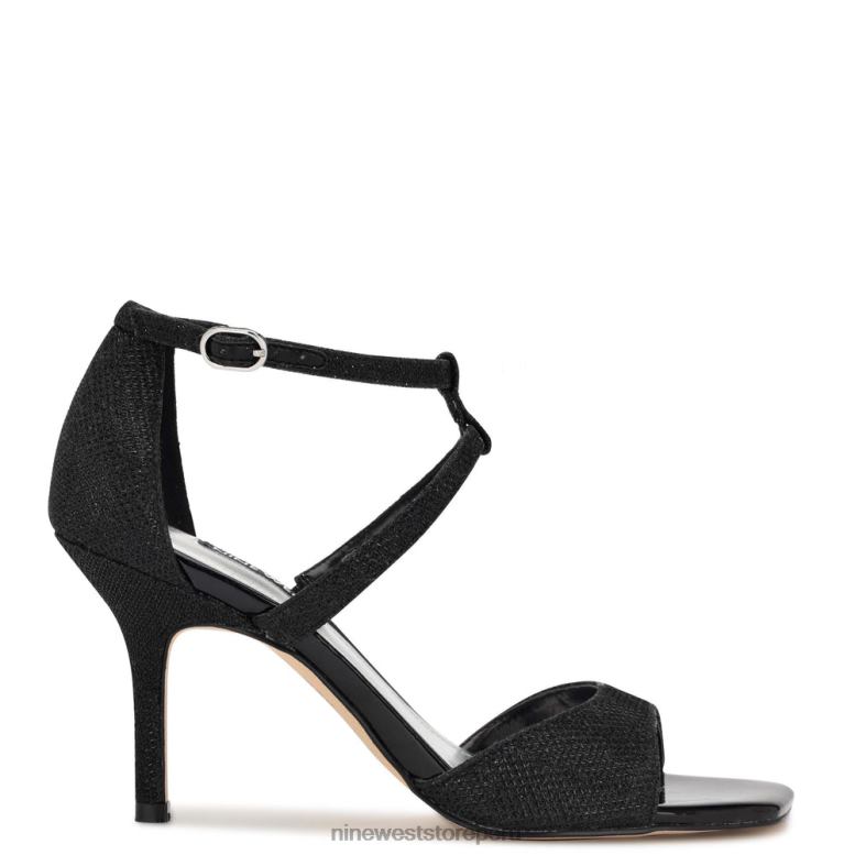 Nine West sandalias de tacón suspiros 8JB4X444 brillo negro
