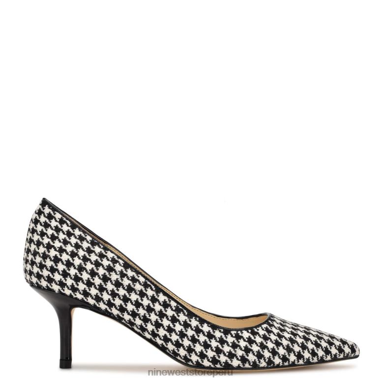 Nine West zapatos de tacón con punta puntiaguda arlene 8JB4X1168 pata de gallo blanco/negro